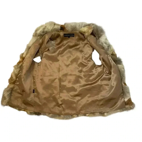 Adrienne Landau 100% Real Fox Fur Vest - Brown Tan Cream Gray - Size Small - Picture 4 of 9